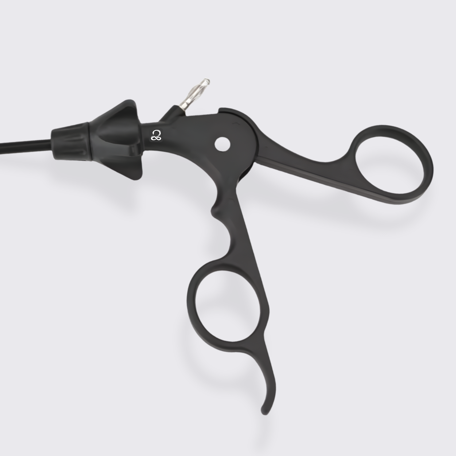 Pinça Tesoura Curva Maryland para Videocirurgia e treino em Caixa Preta Laparoscópica